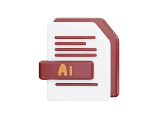 Ai file with 3d vector icon cartoon minimal style