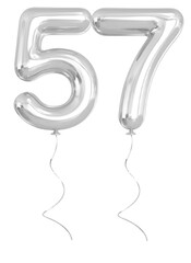 Number 57 Silver Balloon 3d