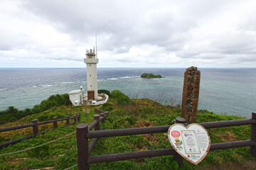 일본 오키나와현 이시가키시 풍경 등대