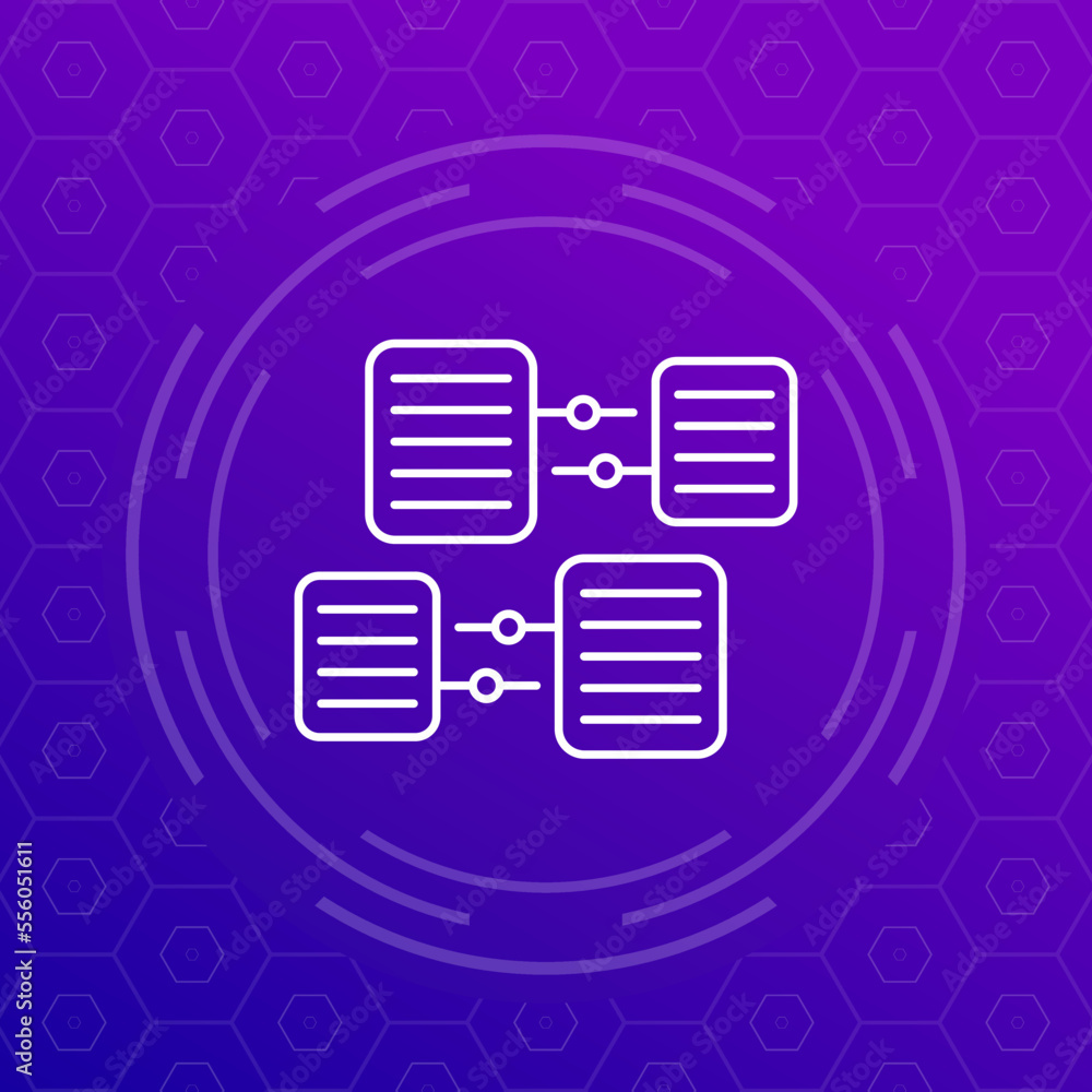 Poster document management line icon for web