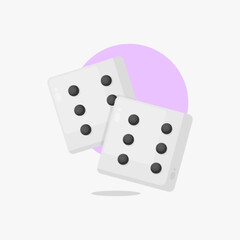 dice icon cartoon style illustration
