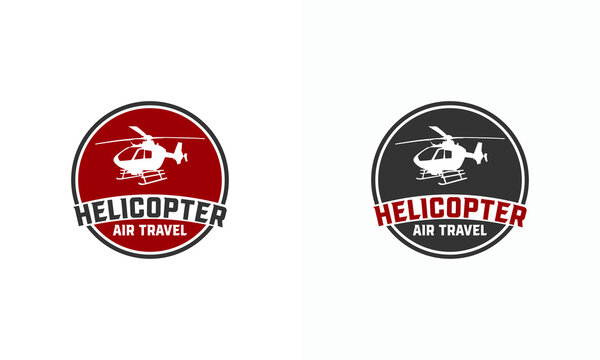 Helicopter Logo designs badge Vector template,