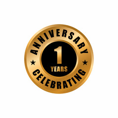 1 years anniversary celebration design template. 1 years anniversary vector stamp