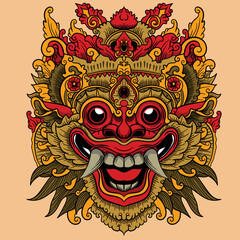 Barong. Traditional ritual Balinese mask.