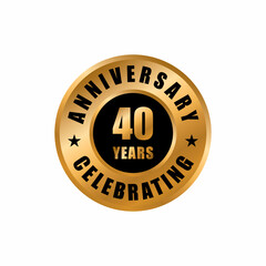 40 years anniversary celebration design template. 40 years anniversary vector stamp