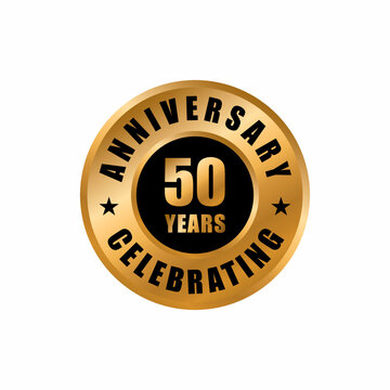 50 years anniversary celebration design template. 50 years anniversary vector stamp