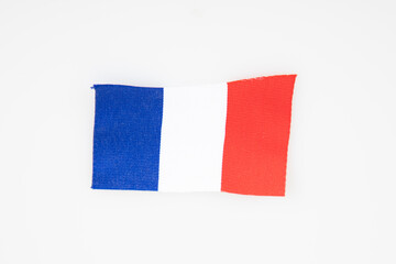 france flag french blue white red fabric ribbon cut after official inauguration