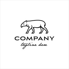Tapir logo with modern and minimalist style design - obrazy, fototapety, plakaty