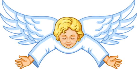 Christmas Angel Illustration. Vector Drawing. Christmas Eve 