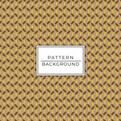 Dark brown leaves and yellow lines in seamless pattern, background