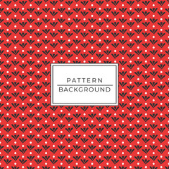 Japanese style pattern black tulip flower on red background in seamless pattern, background