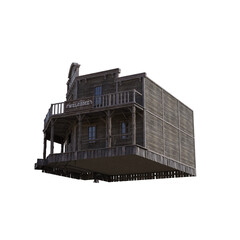Western Houses Ensemble House Number 1. 3d Rendering-Illustration for Building Scene as Ovrlay, Clipart, Object. Photorealistic and high resolution 6000 x 6000px, 300dpi, PNG.