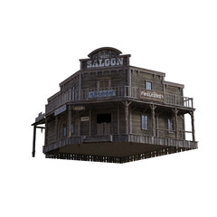 Western Houses Ensemble House Number 1. 3d Rendering-Illustration for Building Scene as Ovrlay, Clipart, Object. Photorealistic and high resolution 6000 x 6000px, 300dpi, PNG.