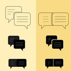 Illustration vector graphic of comment icon. Communication icon. Social media comment icon. Simple editable design.