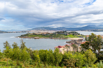 Fototapeta na wymiar views of the atlantic ocean in the town of Baiona, Galicia, Spain