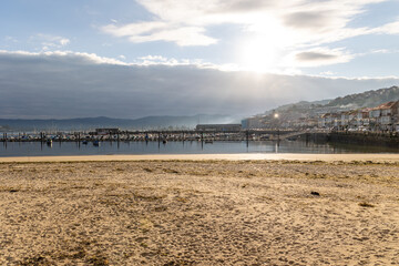 Fototapeta premium views of the atlantic ocean in the town of Baiona, Galicia, Spain