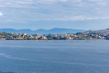 Fototapeta premium views of the atlantic ocean in the town of Baiona, Galicia, Spain