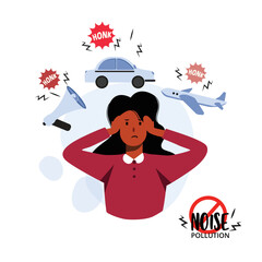 Stop noise pollution illustration