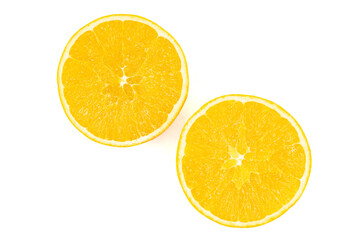 Orange slices isolated on a white background. Clipping Path. Full depth of field. close up