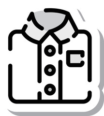 ステッカー風点線アイコン　ワイシャツ