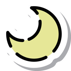 ステッカー風点線アイコン　月