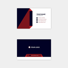 Creative and professional business Card template, black blue and red colour and modern and unique design.