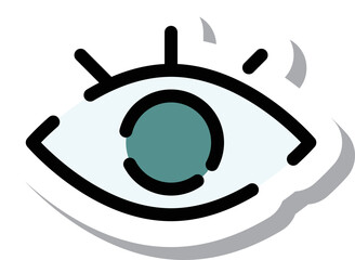 ステッカー風点線アイコン　目