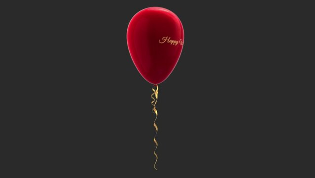 Loop Animation for Happy Wedding Balloon in Alpha Channel
