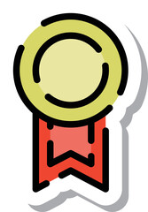 ステッカー風点線アイコン　メダル