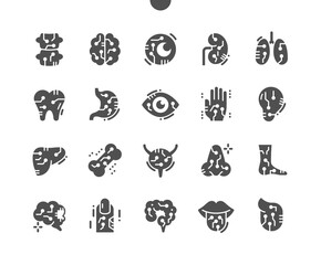Artificial organ. Science, prosthesis, surgery, engineering, implant. Part of body. Health care, medical and medicine. Vector Solid Icons. Simple Pictogram
