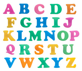 Plastic letters on white