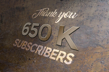 650 K  subscribers celebration greeting banner with Metal Design