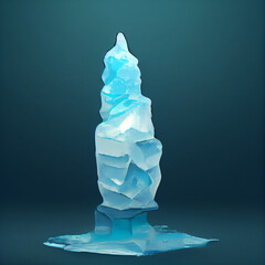 A illustration of a monolit made form blue Ice