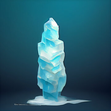 A illustration of a monolit made form blue Ice