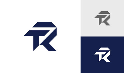 Letter TR or RT monogram logo design vector