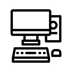 pc line icon illustration vector graphic