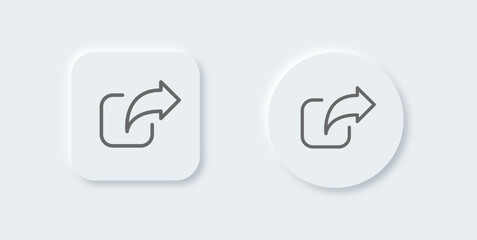Share line icon in neomorphic design style. Link signs vector illustration.