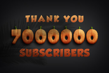 7000000 subscribers celebration greeting banner with Pumpkin Design