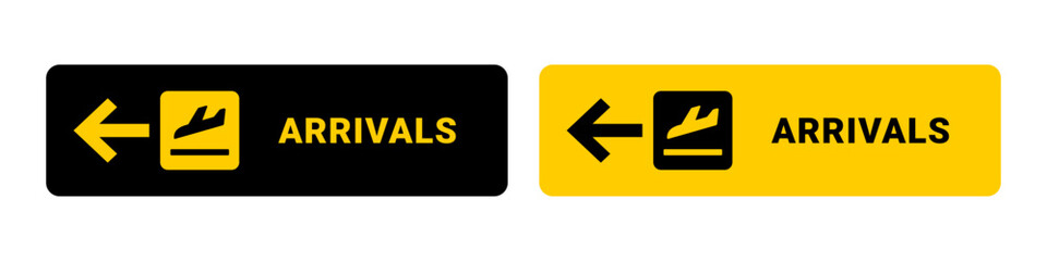 arrivals sign vector or arrivals board airport isolated on white background. Best arrivals airport sign vector. arrivals icon vector for content about airport. The best sign isolated.