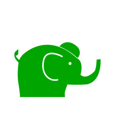 Drawing of an elephant single icon in monochrome style, A wild animal,
