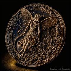 Gold coin fairy created with AI
