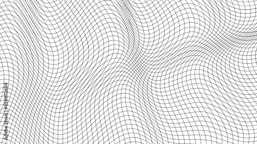 Aufkleber Mesh grid lattice background, pattern, security space distorted wave guilloche