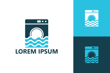 Laundry logo template design vector