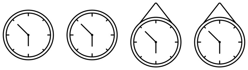 clock with hanging clock icon set. style symbol, vector illustration