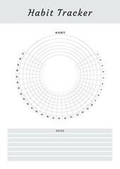 A4 Size Monthly habit Tracker vol.14