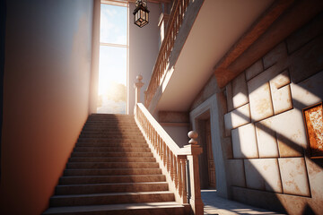 Obraz premium リアルな家系の背景イラスト(AI generated image)