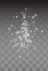 Gray Snowfall Vector Transparent Background.