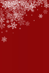 White Snowfall Vector Burgundy Background. Sky