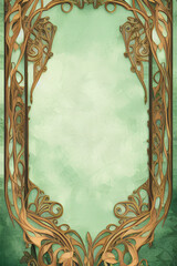 Art Nouveau frame. Generative AI