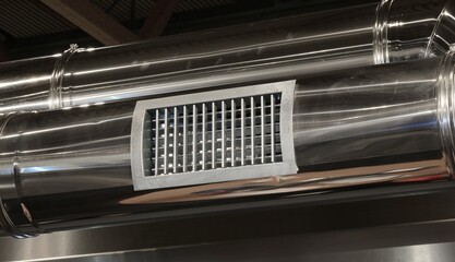 air vent in a metallic pipe of the air conditioning system